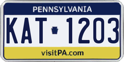 PA license plate KAT1203