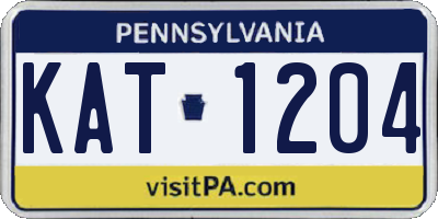 PA license plate KAT1204