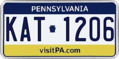PA license plate KAT1206