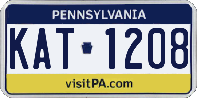 PA license plate KAT1208