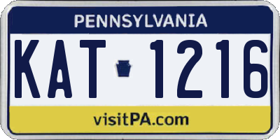 PA license plate KAT1216