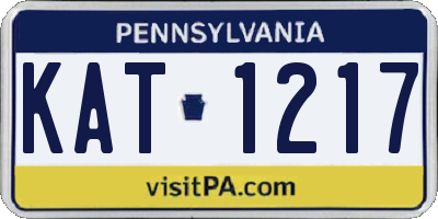 PA license plate KAT1217