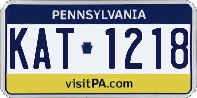 PA license plate KAT1218