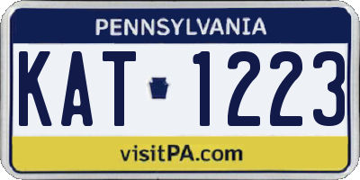 PA license plate KAT1223
