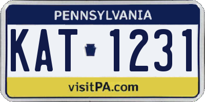 PA license plate KAT1231