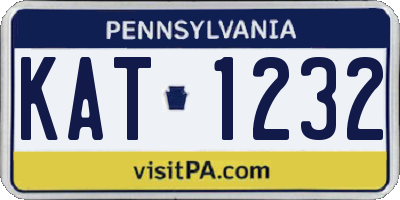 PA license plate KAT1232