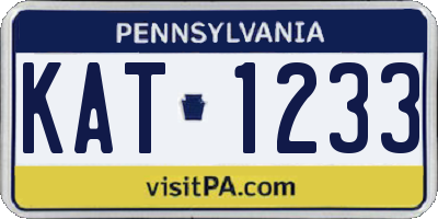 PA license plate KAT1233