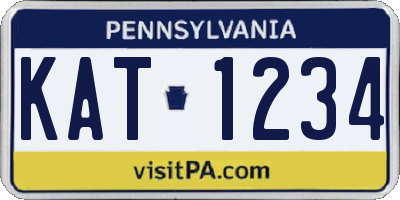 PA license plate KAT1234