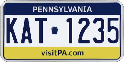 PA license plate KAT1235