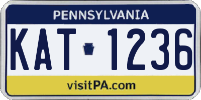 PA license plate KAT1236