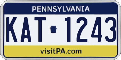 PA license plate KAT1243