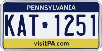 PA license plate KAT1251