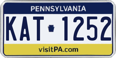 PA license plate KAT1252