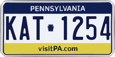 PA license plate KAT1254