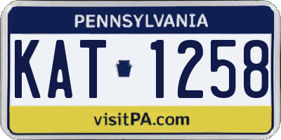 PA license plate KAT1258