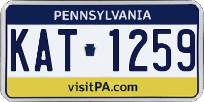 PA license plate KAT1259