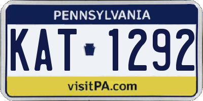 PA license plate KAT1292