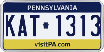 PA license plate KAT1313