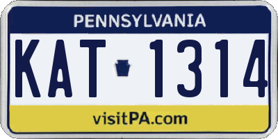 PA license plate KAT1314