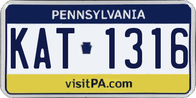 PA license plate KAT1316
