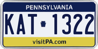 PA license plate KAT1322
