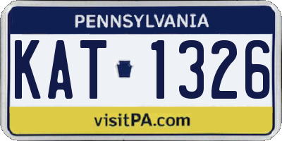 PA license plate KAT1326