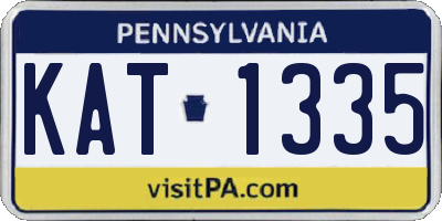 PA license plate KAT1335
