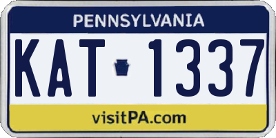 PA license plate KAT1337