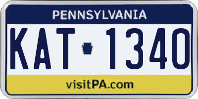 PA license plate KAT1340