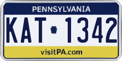 PA license plate KAT1342