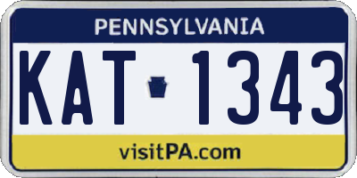 PA license plate KAT1343
