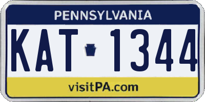 PA license plate KAT1344