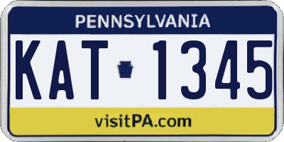 PA license plate KAT1345