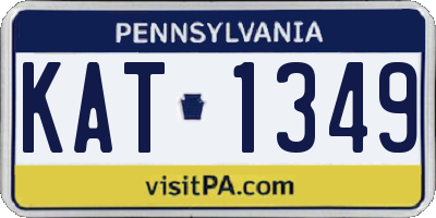 PA license plate KAT1349