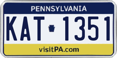 PA license plate KAT1351