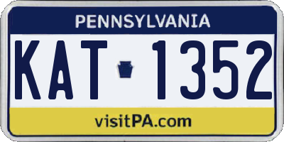 PA license plate KAT1352