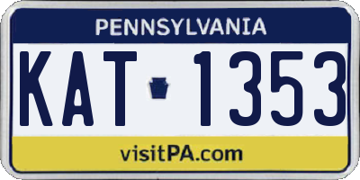 PA license plate KAT1353