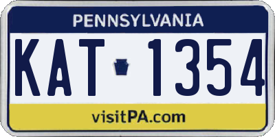 PA license plate KAT1354