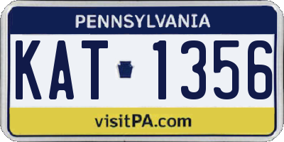 PA license plate KAT1356