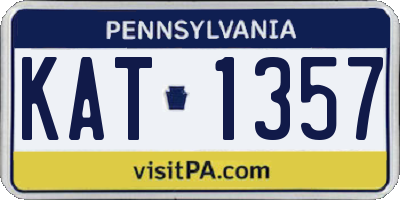 PA license plate KAT1357