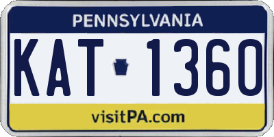 PA license plate KAT1360
