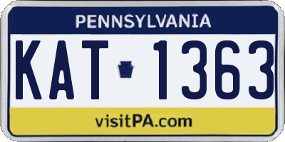 PA license plate KAT1363