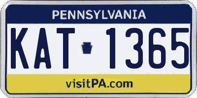 PA license plate KAT1365