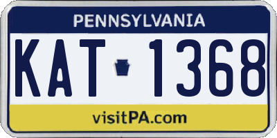 PA license plate KAT1368