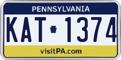PA license plate KAT1374