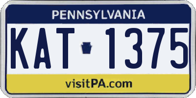 PA license plate KAT1375