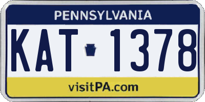 PA license plate KAT1378