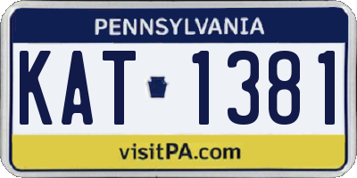 PA license plate KAT1381