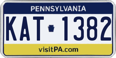 PA license plate KAT1382