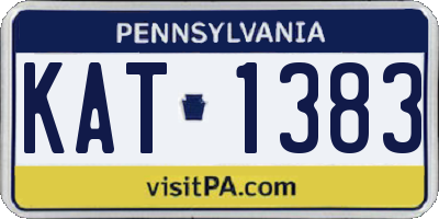 PA license plate KAT1383